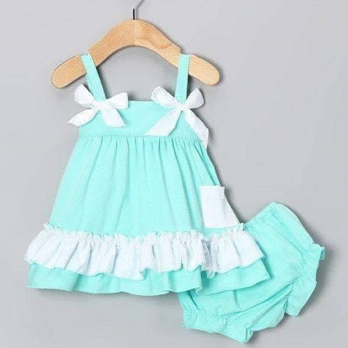 Ice Blue Frock With Panty – Clothing Inn – Baby Boutique