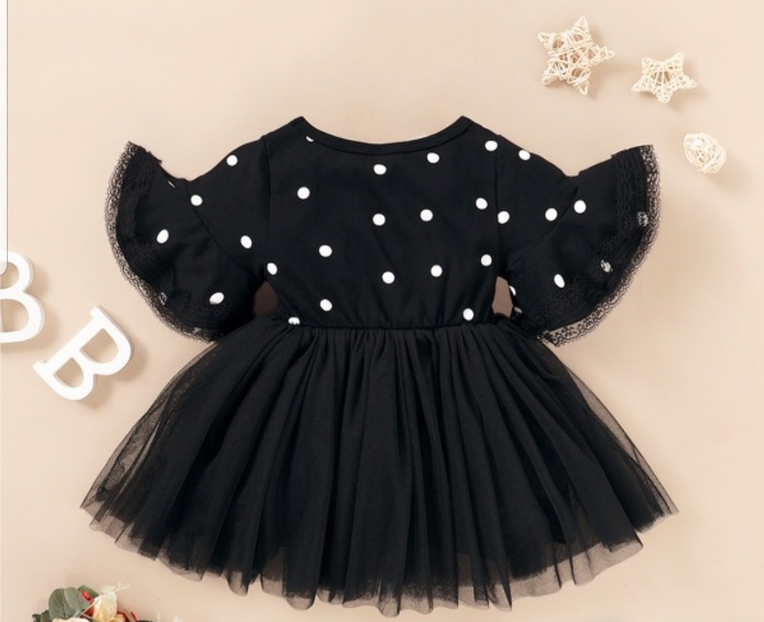 Black Polka Dot Frill Frock – Clothing Inn – Baby Boutique