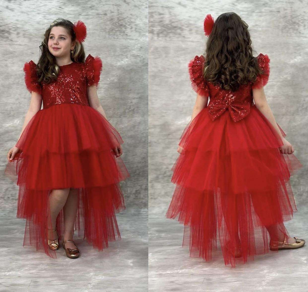 Red clearance frill frock